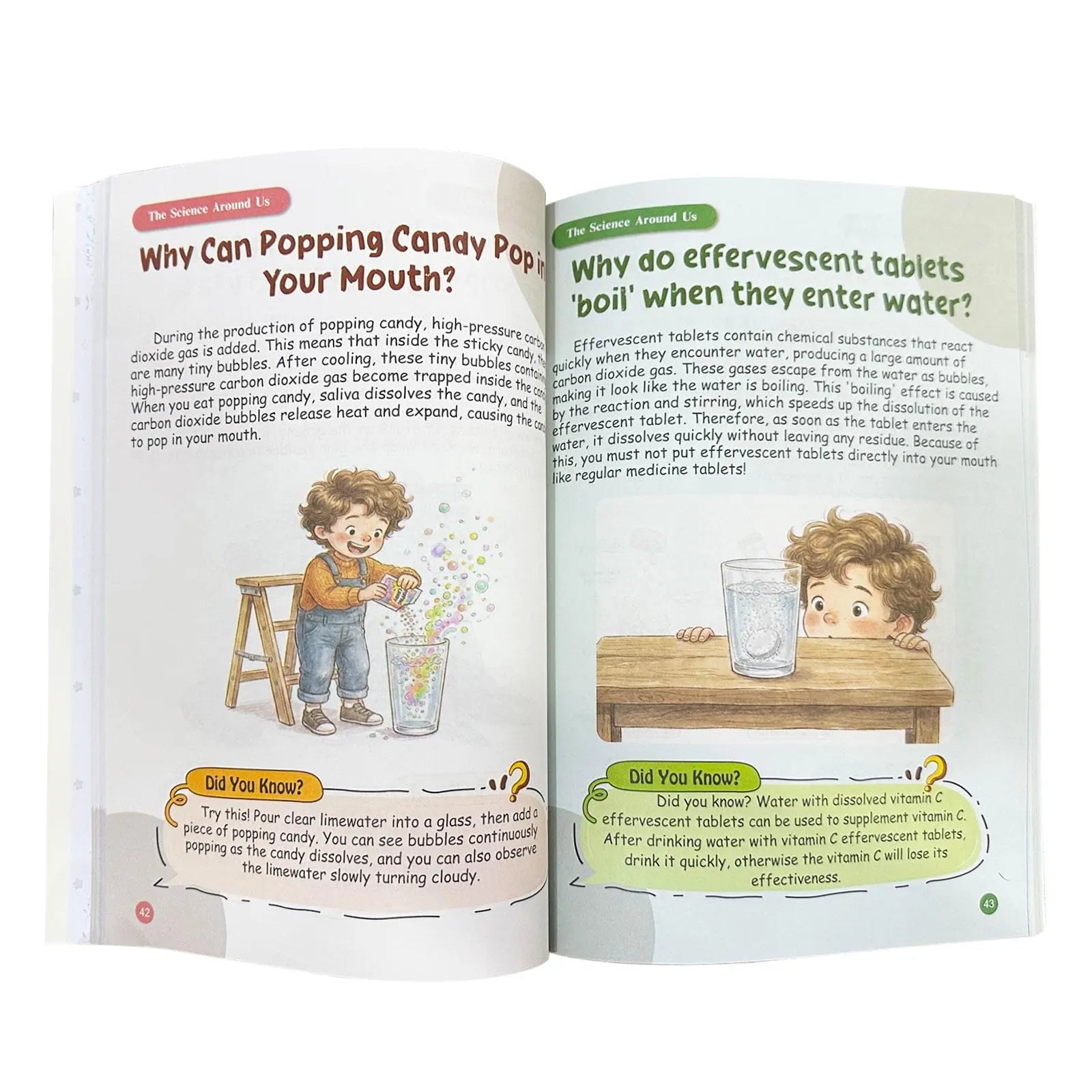 Real inside spread — Why can popping candy pop in your mouth? with Did You Know experiment box