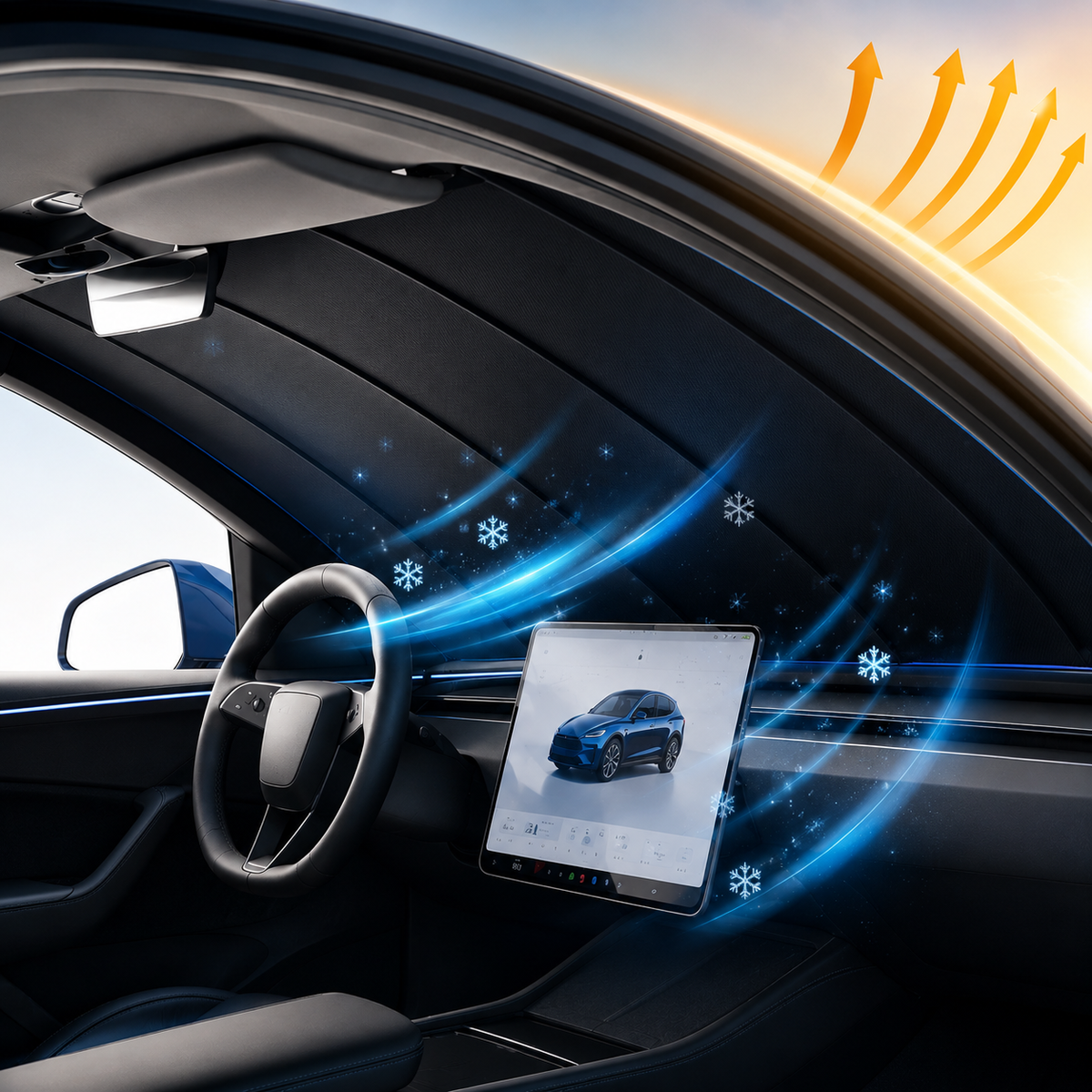 Automatic Electric Retractable Windshield Sunshade